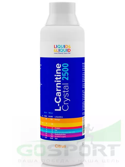  LIQUID & LIQUID L-Carnitine Crystal 2500 500 мл, Цитрус