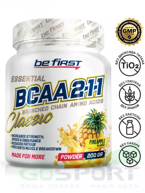 БСАА Be First BCAA Classic Powder 2:1:1 200 г, Ананас
