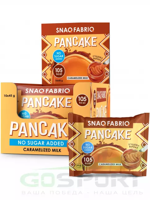 Протеиновый батончик SNAQ FABRIQ Панкейк с начинкой 10 х 45 г, Вареная сгущенка