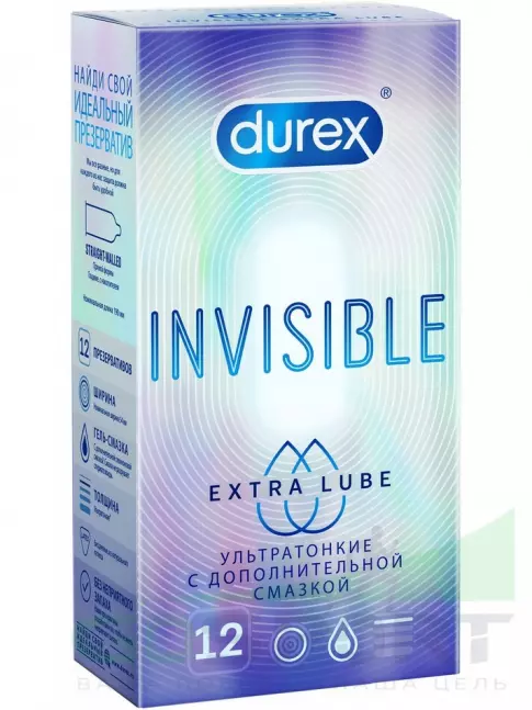 Durex Invisible Extra Lube 12 шт Durex Invisible Extra Lube 12 шт