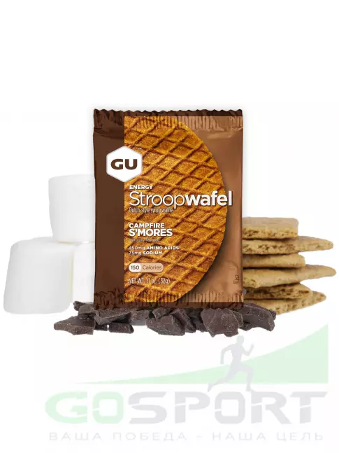 Энергетический батончик GU ENERGY GU ENERGY STROOPWAFEL no caffeine 1 вафля, Воздушное печенье