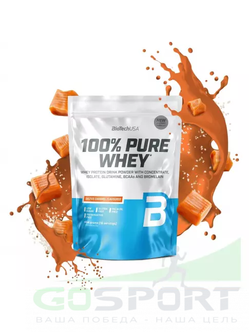 Сывороточный протеин BioTechUSA 100% Pure Whey 454 г, Соленая карамель