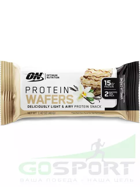 Протеиновый батончик OPTIMUM NUTRITION Protein Wafers 9 х 40 г, Ванильный крем