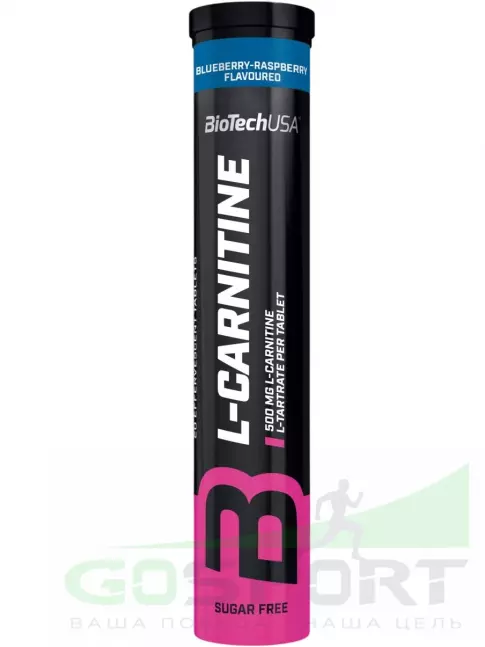 L-Карнитин в капсулах BioTechUSA L-Carnitine 500 mg 20 таблеток, Черника - малина