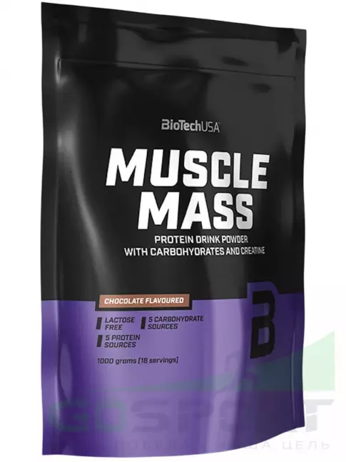 Гейнер BioTechUSA Muscle Mass 1000 г, Шоколад