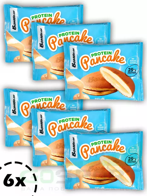 Протеиновый батончик BombBar Панкейк протеиновый 6 х 40 г, Молочный крем