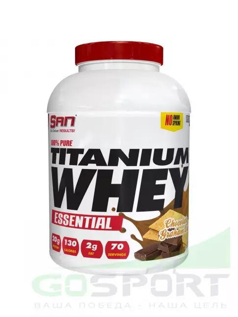  SAN 100% Pure Titanium Whey 2240 г, Шоколадный крекер