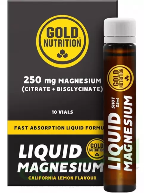  Gold Nutrition MAGNESIUM 250 мг + B6 10 x 25 мл, Лимон