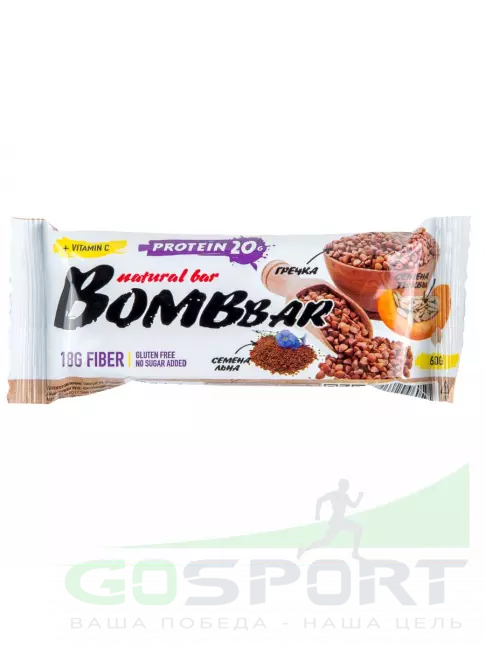 Протеиновый батончик BombBar Protein Bar 17 x 60 г, Гречишный