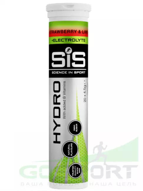 Изотоник SCIENCE IN SPORT (SiS) GO Hydro Tablet 20 таблеток, Клубника - Лайм