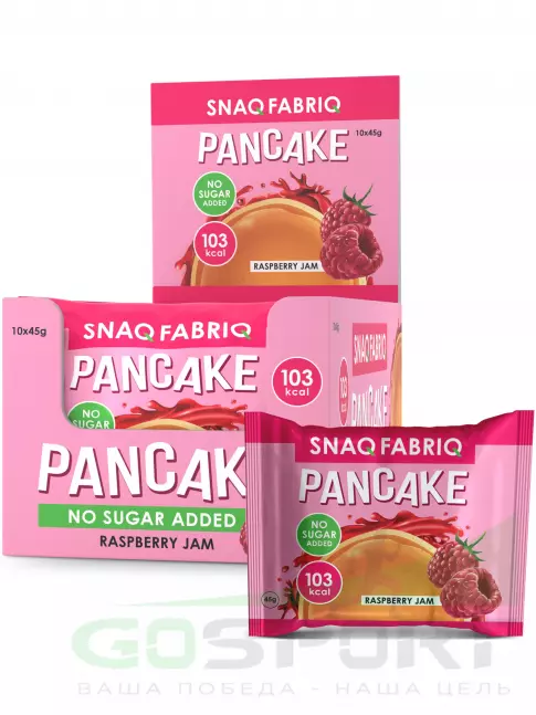 Протеиновый батончик SNAQ FABRIQ Панкейк с начинкой 10 х 45 г, Малиновый джем