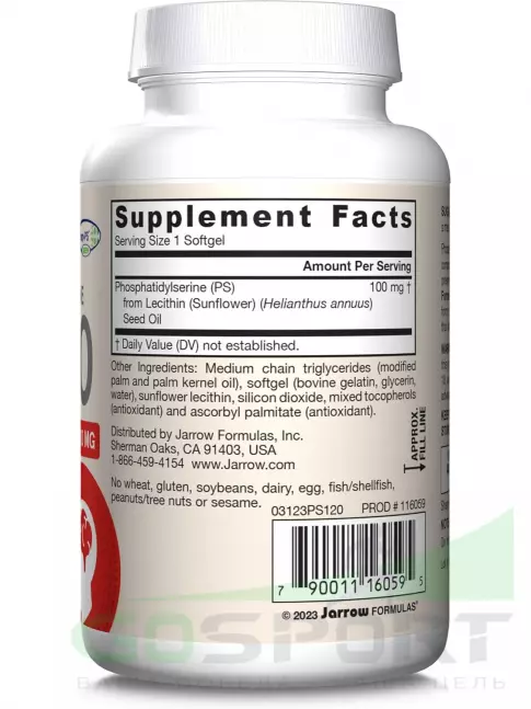  Jarrow Formulas PS100 100 mg 60 гелевых капсул