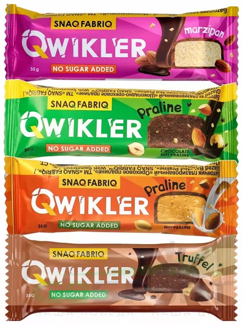 Протеиновый батончик SNAQ FABRIQ Шоколадный батончик без сахара "QWIKLER" (Квиклер) 4 x 35 г, микс