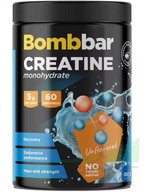 Креатин моногидрат BombBar Creatine monohydrate 5000 mg 300 г, Без вкуса