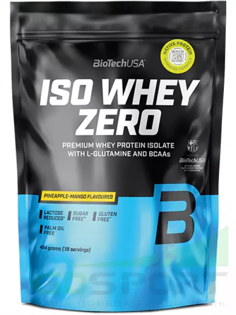 Изолят протеина BioTechUSA Iso Whey Zero 454 г, Ананас - манго