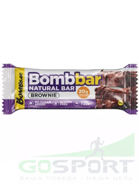 Протеиновый батончик BombBar Protein Bar 60 г, Брауни Протеиновый батончик BombBar Protein Bar 60 г, Брауни