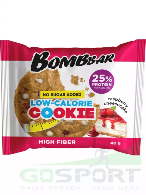 Протеиновый батончик BombBar Protein cookie 40 г, Малиновый чизкейк