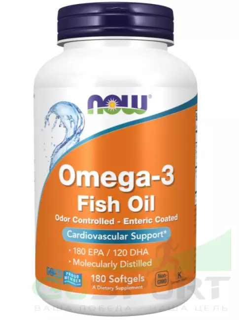 Омега-3 NOW Foods Omega-3 Fish Oil 1000 mg 180 капсул