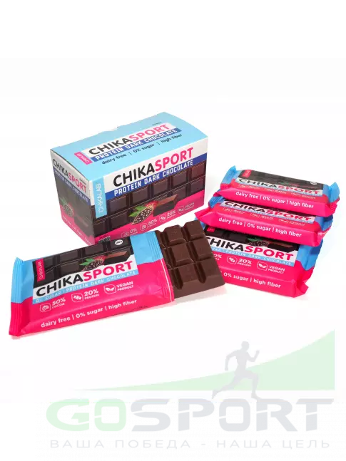 Протеиновый батончик Chikalab Тёмный шоколад без сахара CHIKASPORT 4 x 100 г, Шоколад темный Протеиновый батончик Chikalab Тёмный шоколад без сахара CHIKASPORT 4 x 100 г, Шоколад темный