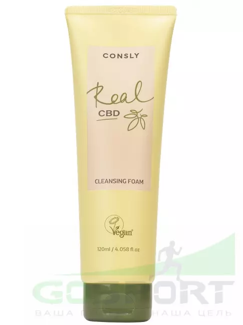 ИМПОРТ CONSLY Vegan «Real CBD» Balancing Purifine CBD and Plant-based Squalane Cleansing Foam 120 мл ИМПОРТ CONSLY Vegan «Real CBD» Balancing Purifine CBD and Plant-based Squalane Cleansing Foam 120 мл