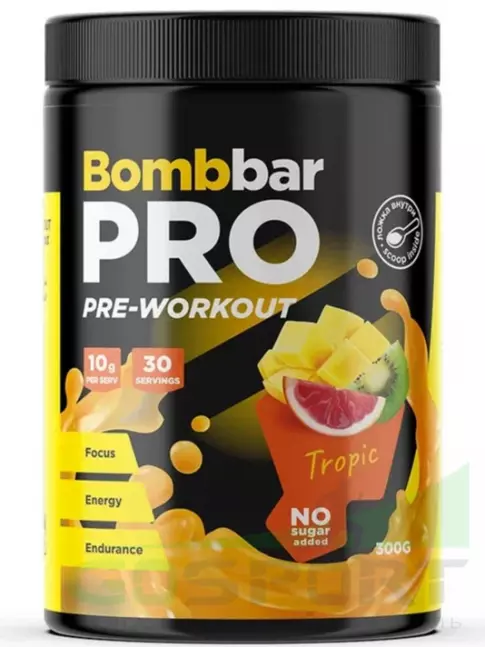 Предтреник в порошке BombBar Предтренировочный комплекс Pro 300 г, Тропик