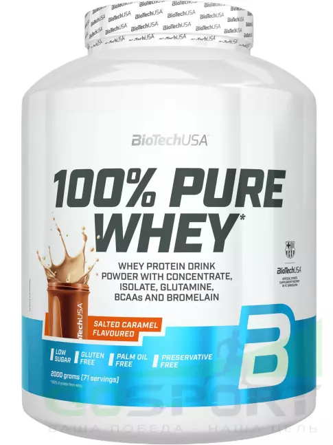 Сывороточный протеин BioTechUSA 100% Pure Whey 2000 г, Соленая карамель