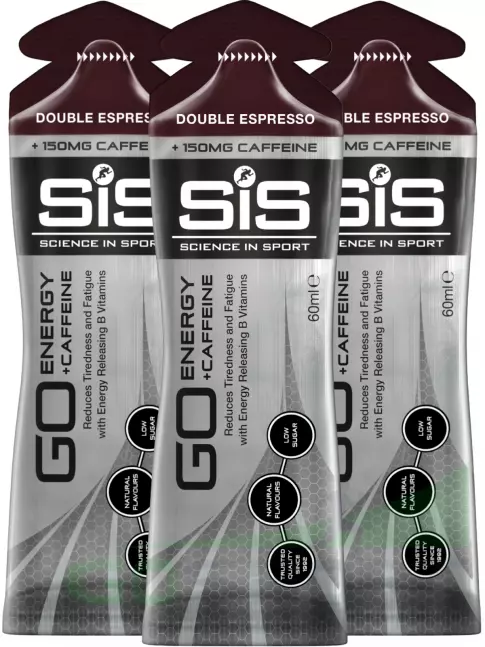 Гель питьевой SCIENCE IN SPORT (SiS) GO Energy 150 mg Caffeine 3 x 60 мл, Двойной эспрессо