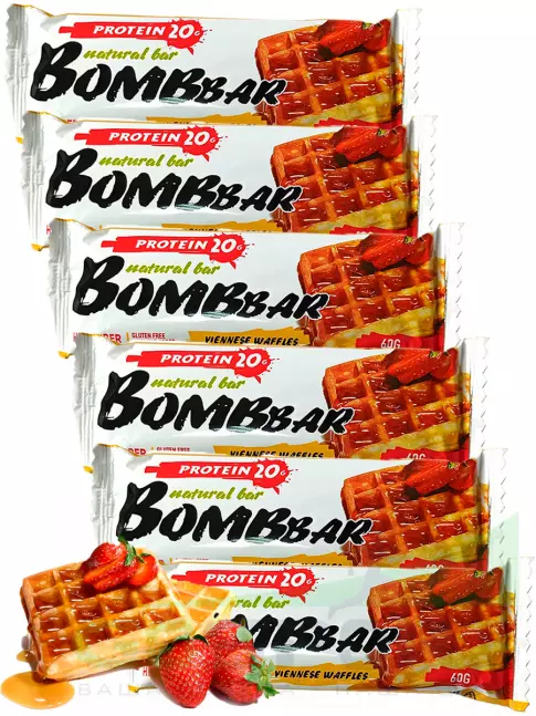 Протеиновый батончик BombBar Protein Bar 7 x 60 г, Венские вафли