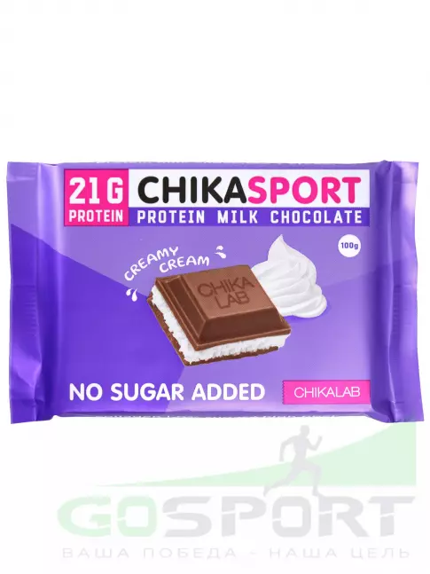 Энергетический батончик Chikalab Молочный шоколад Chika sport 100 г, Сливочная начинка