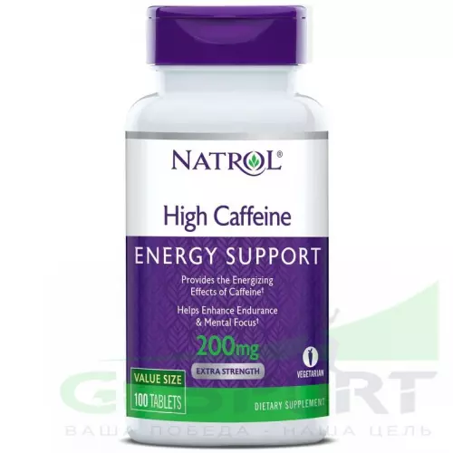  Natrol High Caffeine 200 mg 100 веган капсул