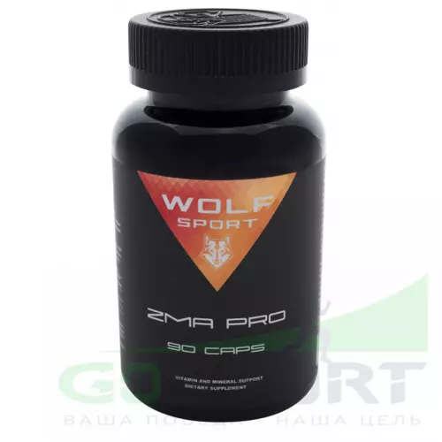 Магний+цинк+B6 WolfSport ZMA  PRO 90 капсул
