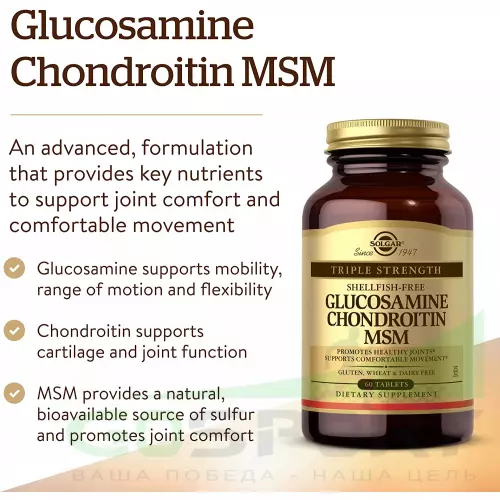  Solgar Glucosamine Chondroitin MSM 60 таблеток