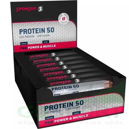 Протеиновый батончик SPONSER PRO PROTEINBAR 50 20 батончиков x 70 г, Шоколад