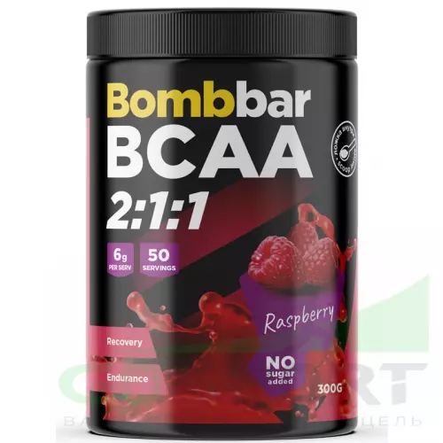 БСАА Bombbar BCAA 2:1:1 Pro 300 г, Малина