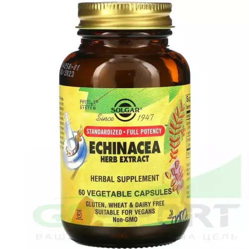  Solgar SFP Echinacea Herb Extract 60 вегетарианских капсул