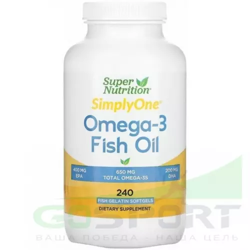 Омена-3 Super Nutrition Omega-3 Fish Oil 1000 mg 240 капсул