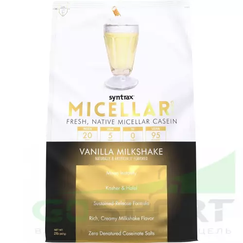 Казеиновый протеин SYNTRAX Micellar Creme 907 г, Ванильно-молочный коктейль