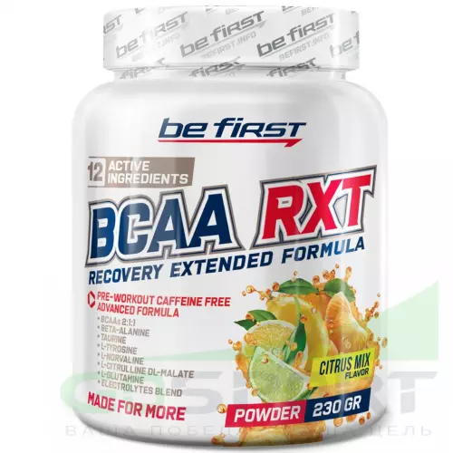 БСАА Be First BCAA RXT powder 230 г, Цитрусовый микс