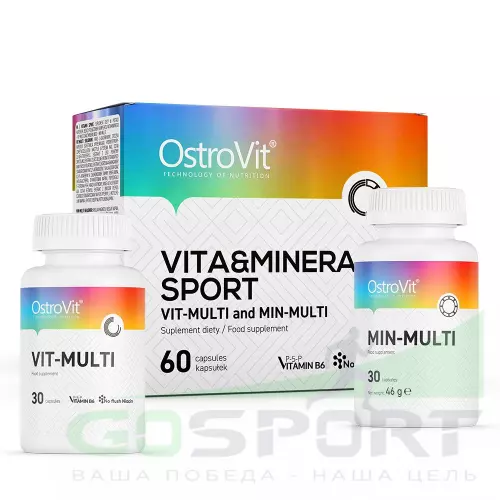 Витаминный комплекс OstroVit VITA + MINERALS Sport 60 капсул
