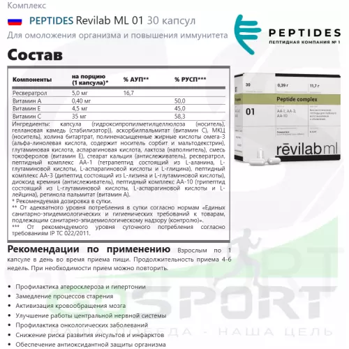  PEPTIDES Revilab ML 01 30 капсул