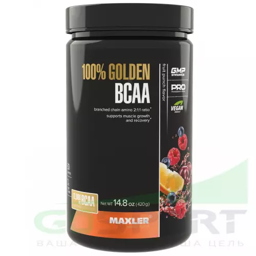 БСАА MAXLER Незаменимые аминокислоты Golden BCAA 420 г, Фруктовый пунш