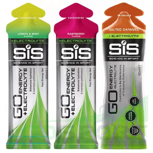 Гель питьевой SCIENCE IN SPORT (SiS) Go Energy + Electrolyte Gels 12 x 60 мл + электролиты, Микс