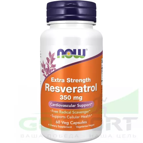  NOW FOODS Resveratrol 350 mg 60 веган капсул