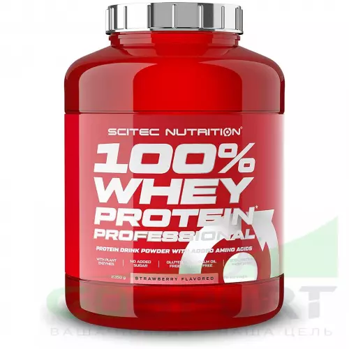  Scitec Nutrition 100% Whey Protein Professional 2350 г, Клубника