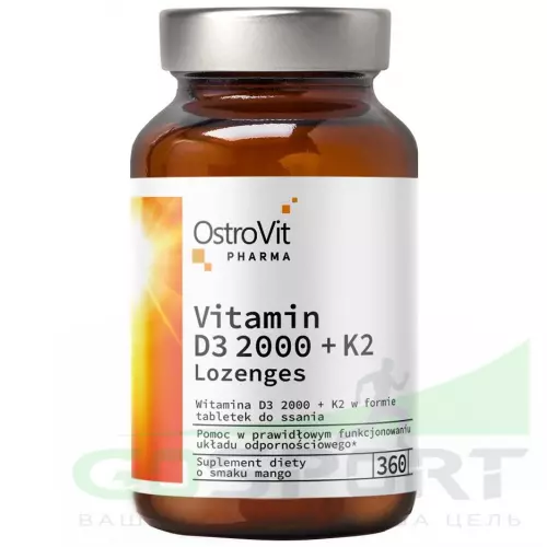  OstroVit Vitamin D3 2000 + K2 Lozenges 360 таблеток
