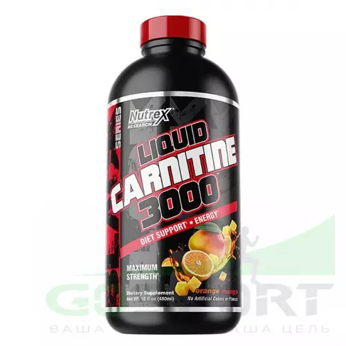  NUTREX Liquid Carnitine 3000 480 мл, Апельсин-Манго
