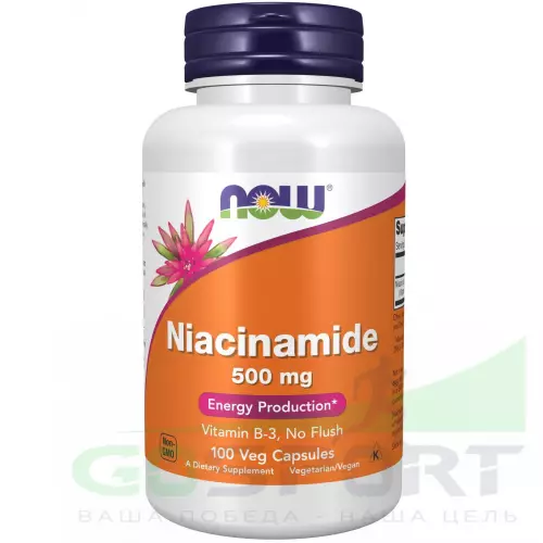  NOW FOODS Niacinamide 500 mg Витамин B3 100 веган капсул
