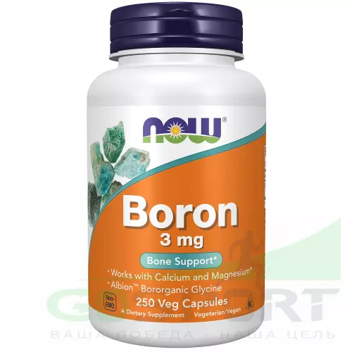  NOW FOODS Boron 3 mg 250 веган капсул