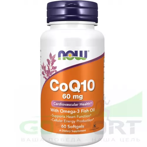 NOW FOODS CoQ10 60 mg + Omega-3 60 гелевые капсулы