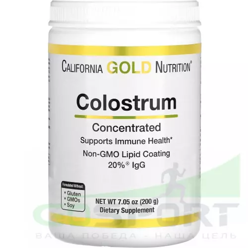  California Gold Nutrition Colostrum Powder Concentrated 200 г, Нейтральный